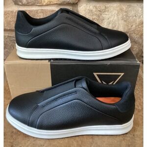 Vance Co Matteo WD Mens 9.5 Slip On Sneakers Black White Vegan‎ Foam New